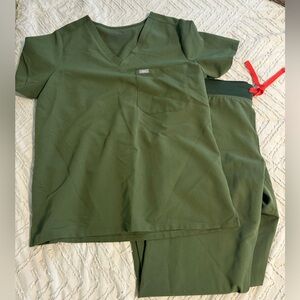 Women’s Figs Scrub set, Dark Olive green